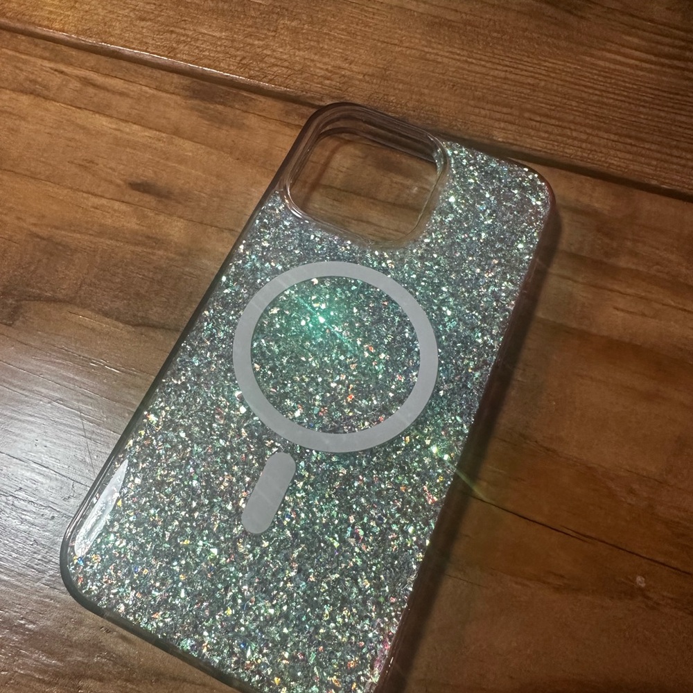 Sparkling Blue/Green Multi Glitter Phone Case with MagSafe